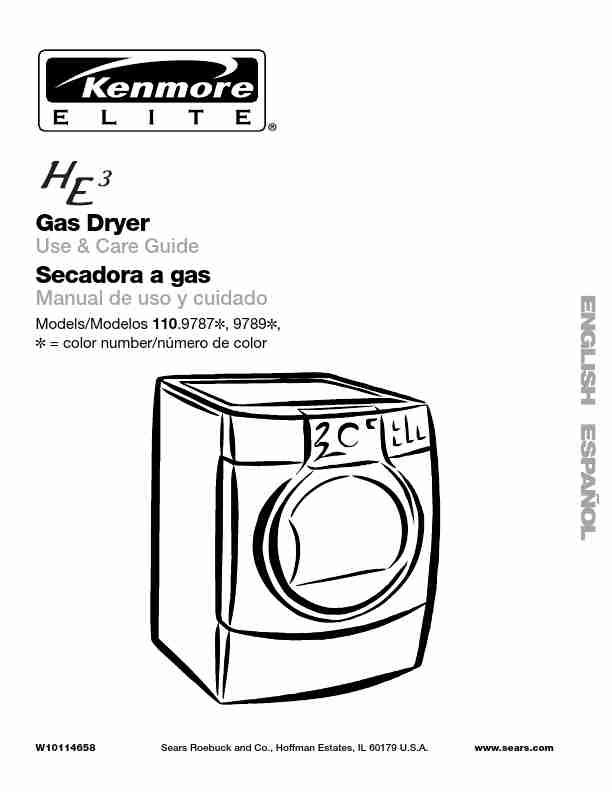 Kenmore Clothes Dryer 110_9787-page_pdf
